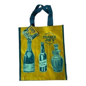 Trader Joe's Tote Bag 6 bottles NEW Eco Reusable Wine Beer Bottles w/ Dividers